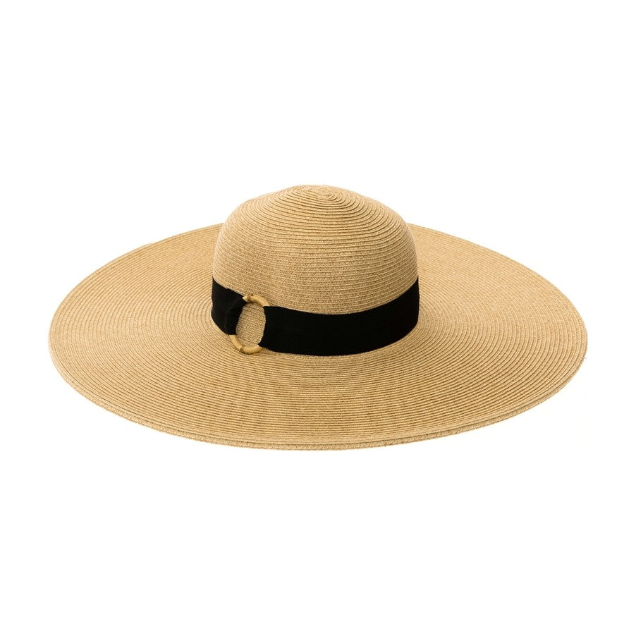 Sombrero Monaco color Natural de Sol Protector con protección solar