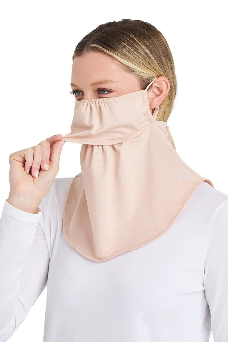 Mascarilla Vermilion color Beige de Coolibar, detalle