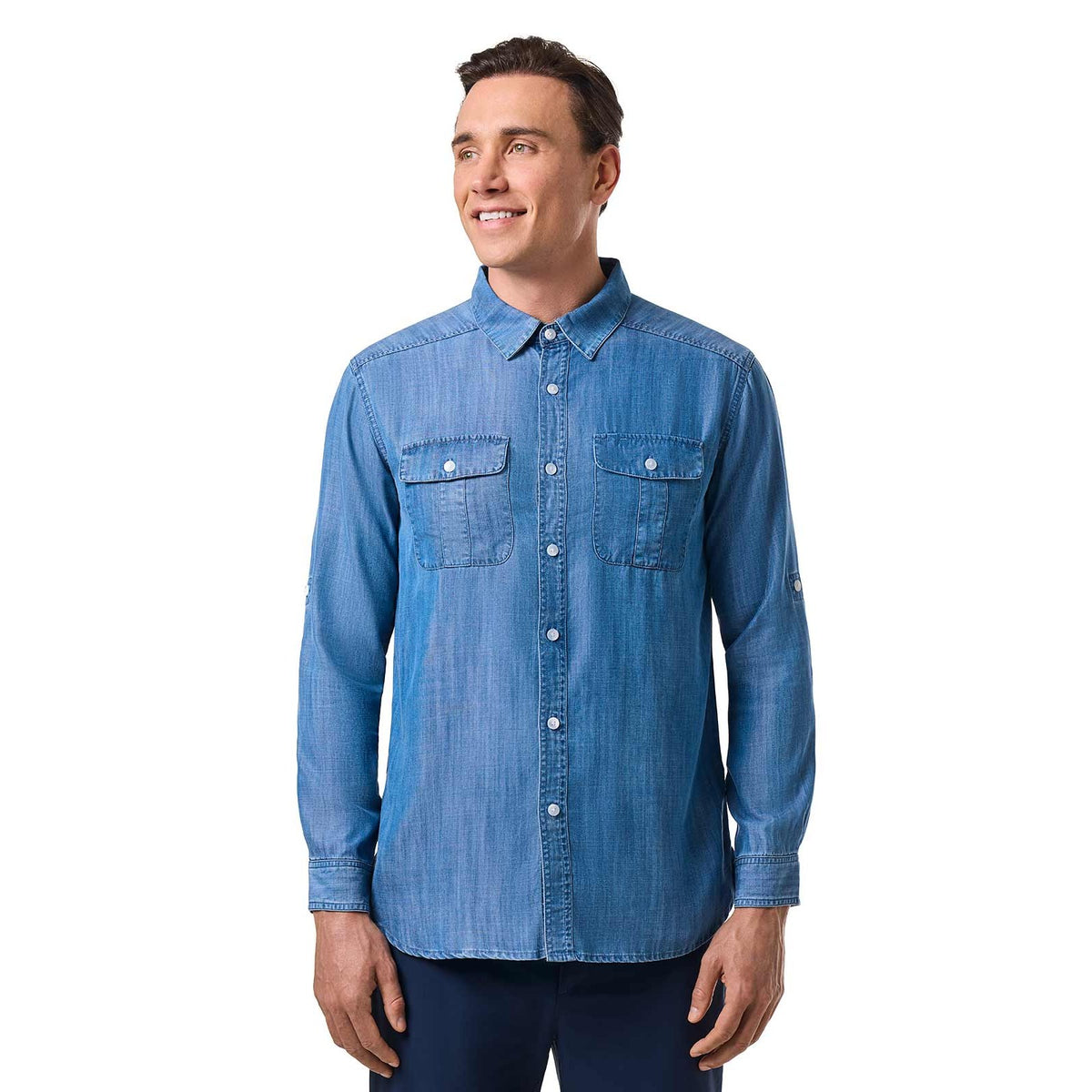 Camisa Carson color Índigo claro de Coolibar con protección solar