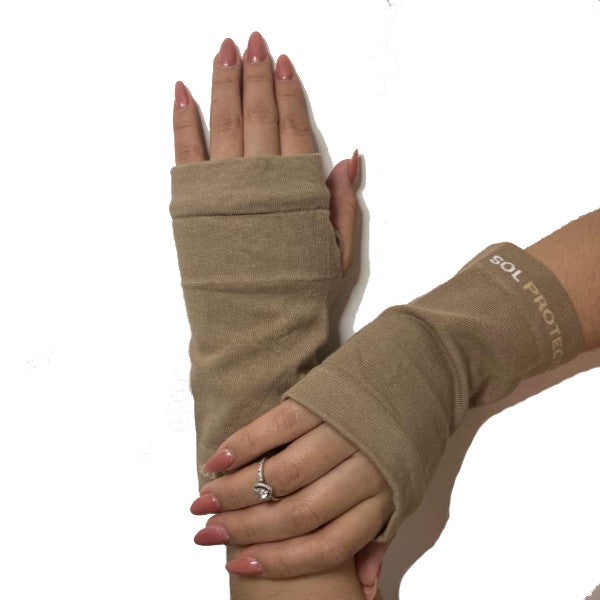 Guantes con Protección Solar Ultra de Sol Protector, color Natural