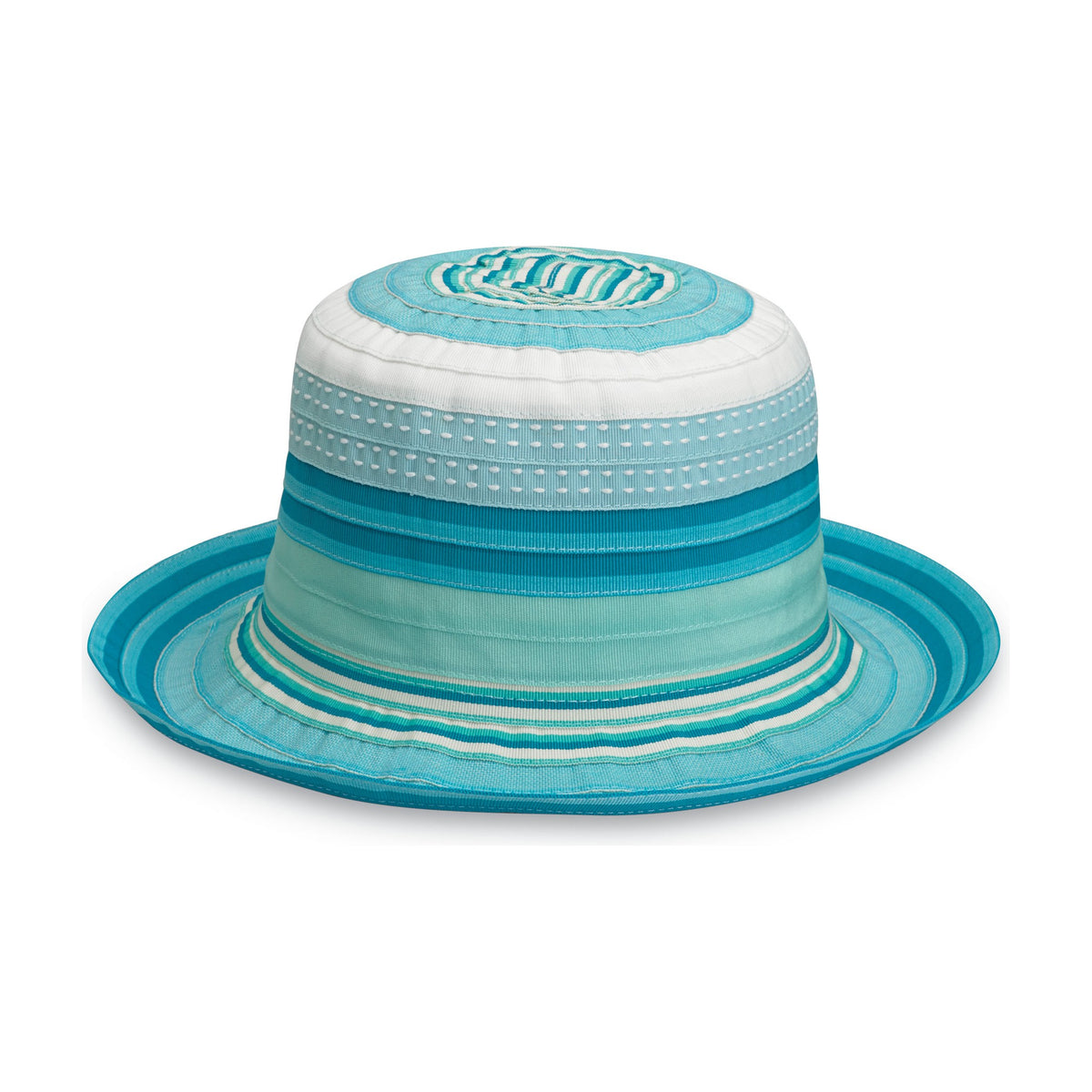 Sombrero Petite Nantucket color Tonos aqua de Wallaroo con protección solar