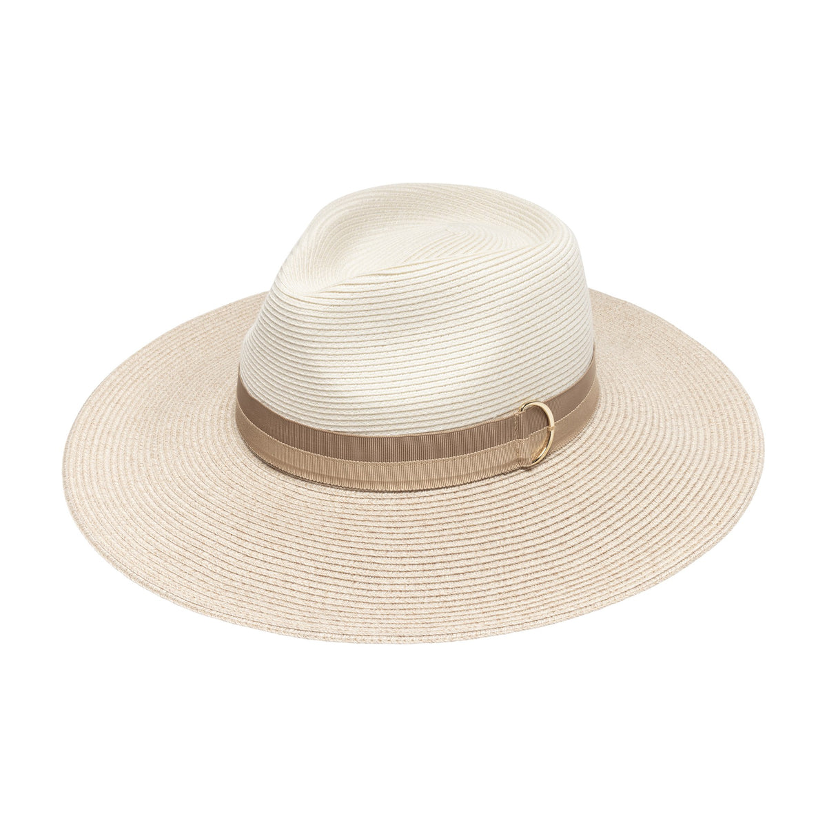 Sombrero Solitaire color Marfil/Camel jaspeado de Wallaroo con protección solar
